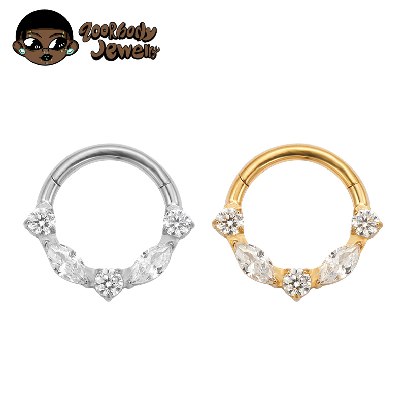 Zoor Body Jewelry - ASTM F136 티타늄 마퀴즈 큐빅 지르코니아