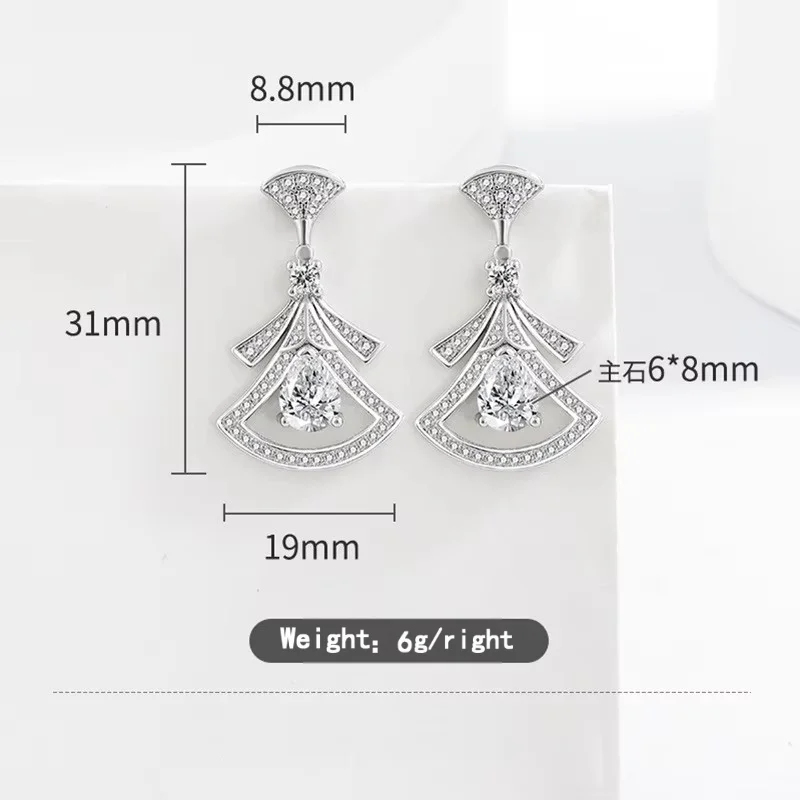 Body Jewelry Kit - 절묘한 다이아몬드 세팅 부채 모양의 925