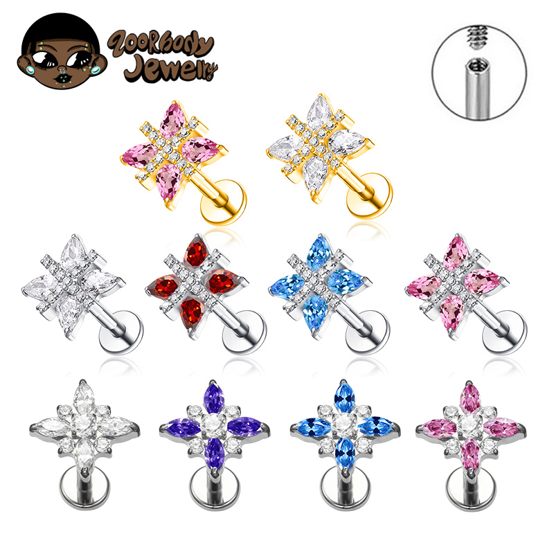 Zoor Body Jewelry - ASTM F136 티타늄 브릴리언트 스타 랩