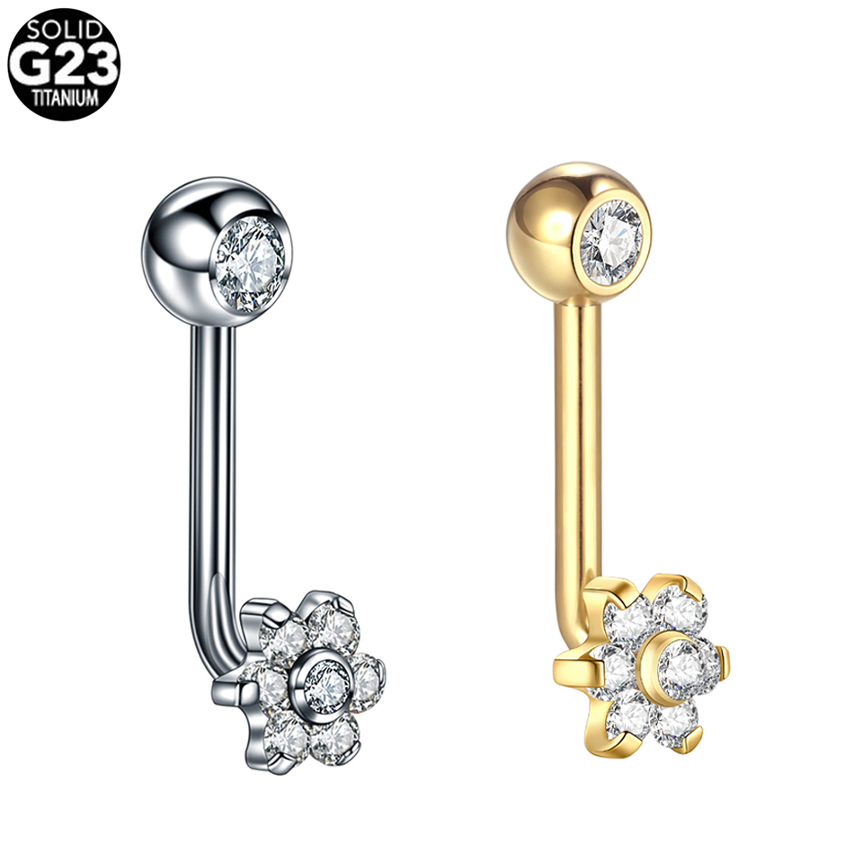 Body Jewelry Vch - 1pc 14G 티타늄 꽃 크리스티나 피어싱
