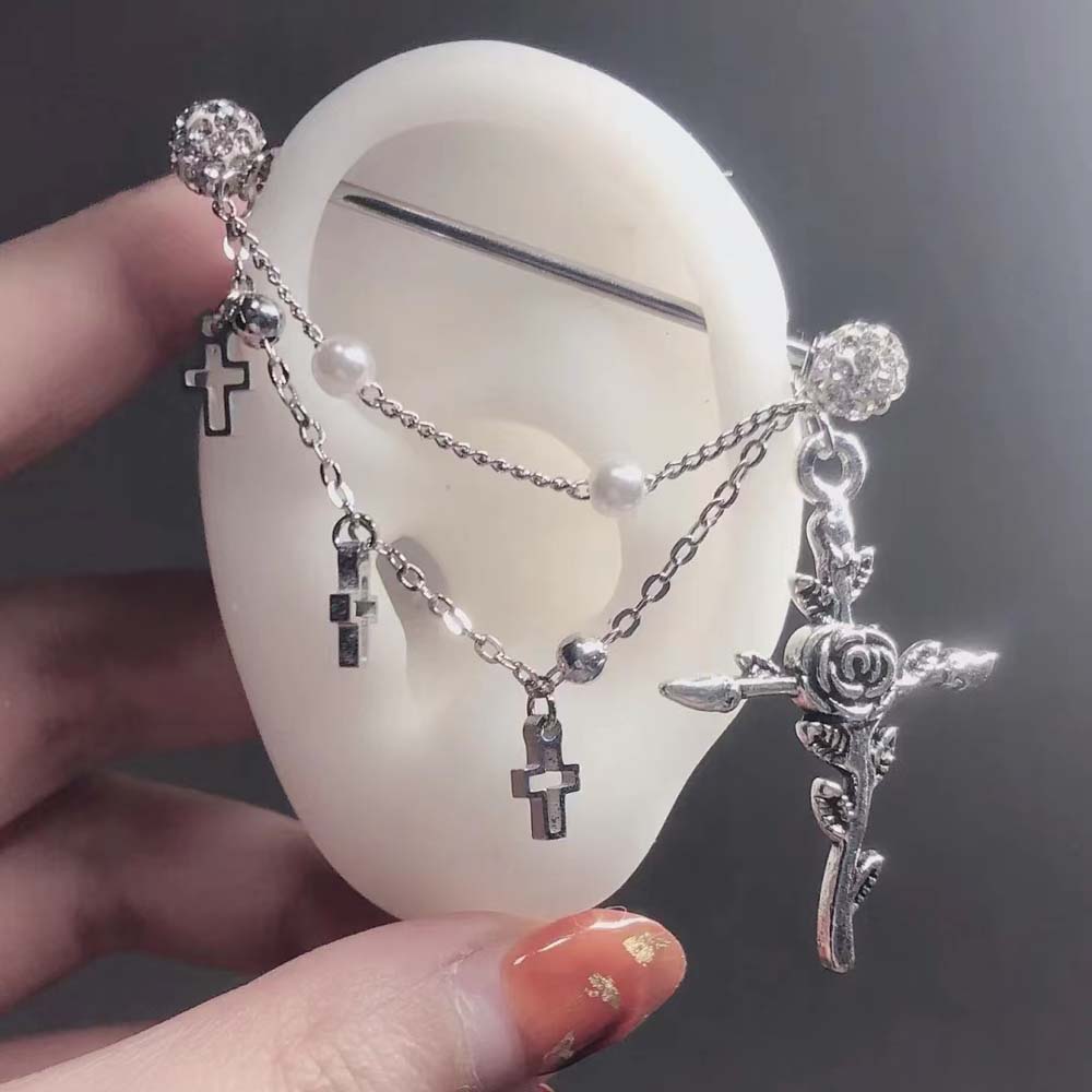 Body Jewelry Industrial - 1PC 산업용 비계 바벨 귀 피어싱
