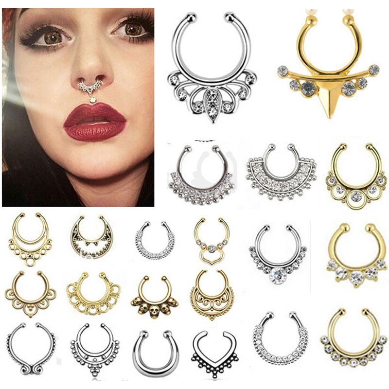 Body Jewelry Indian - 여성을 위한 코에 걸림 인도 크리스탈