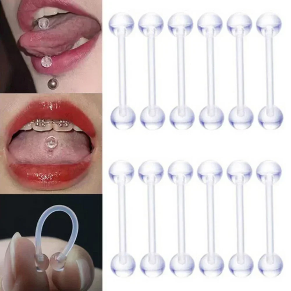 Body Jewelry Industrial - 멀티 바 길이 아크릴 바벨 혀