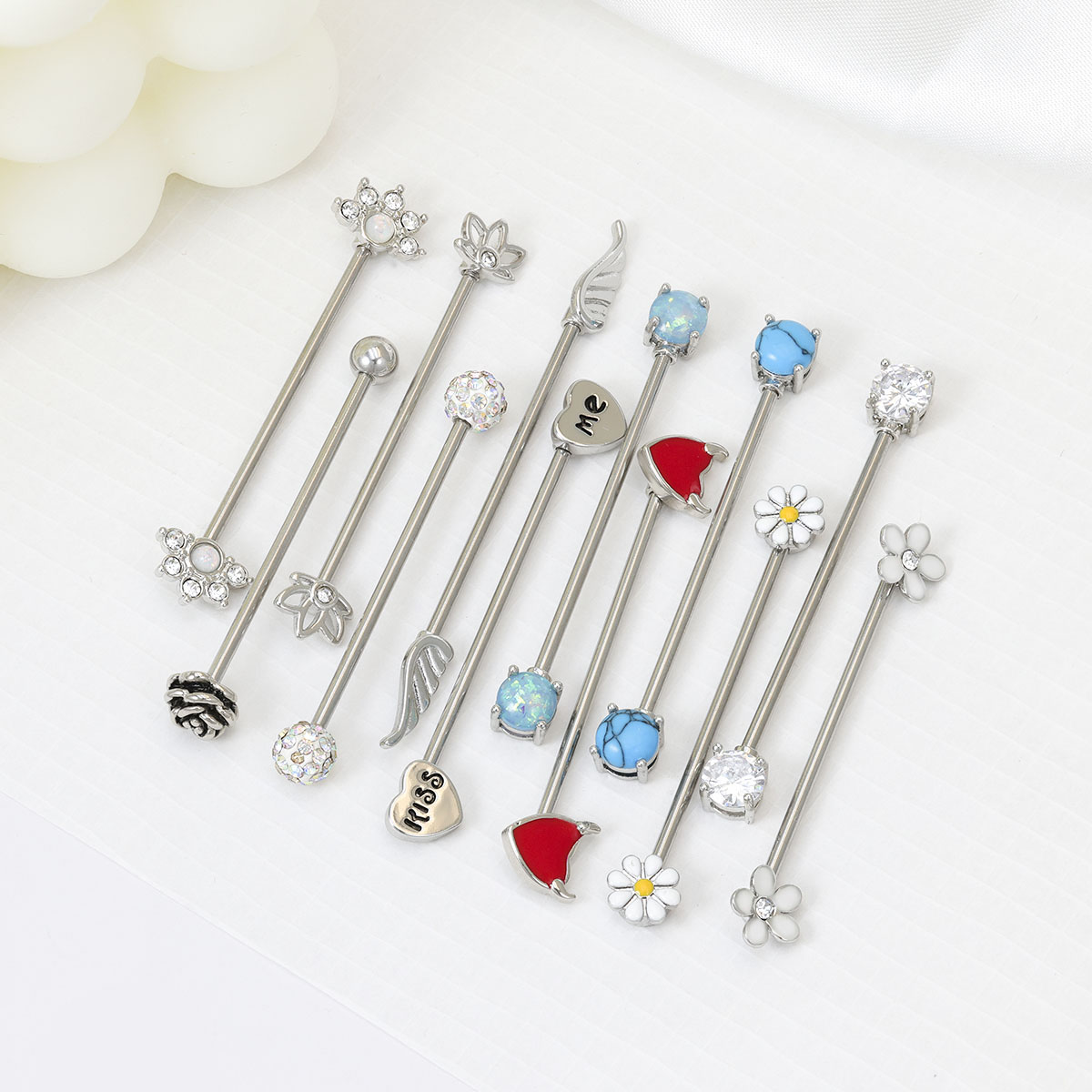 Body Jewelry Industrial - 16G 화살표 하트 산업용 바벨 외과