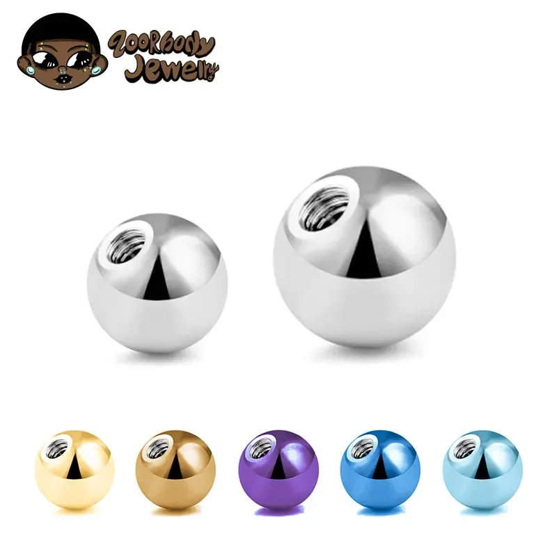 Body Jewelry Industrial - 10개 G23 티타늄 외부 나사산 볼형