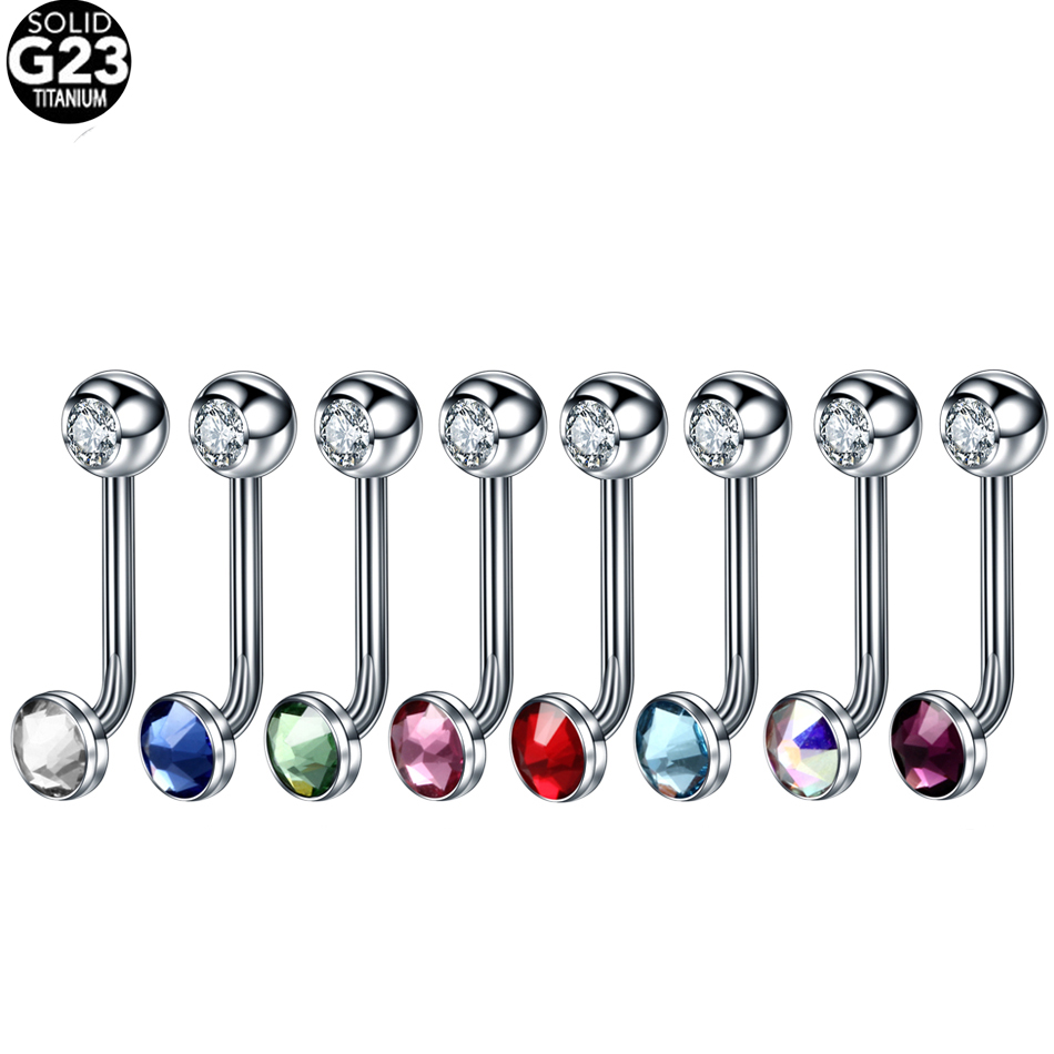 Body Jewelry Vch - 1PC G23 티타늄 크리스탈 크리스티나 수직