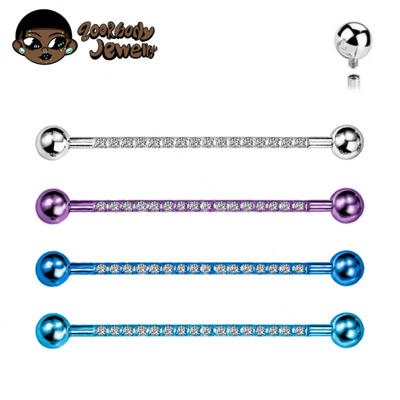 Body Jewelry Industrial - F136 임플란트 등급 티타늄 14G 내부
