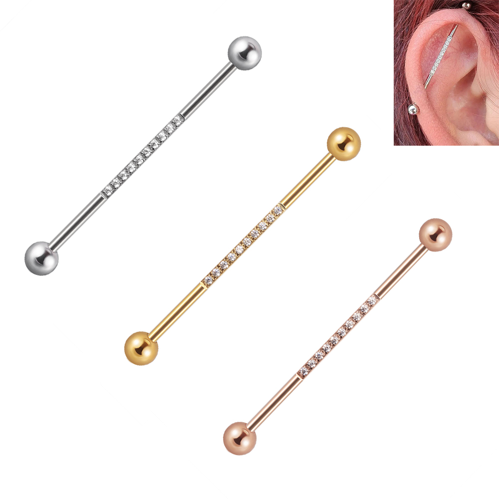 Body Jewelry Industrial - 1/3Pcs 스테인레스 스틸 산업용 바벨 롱