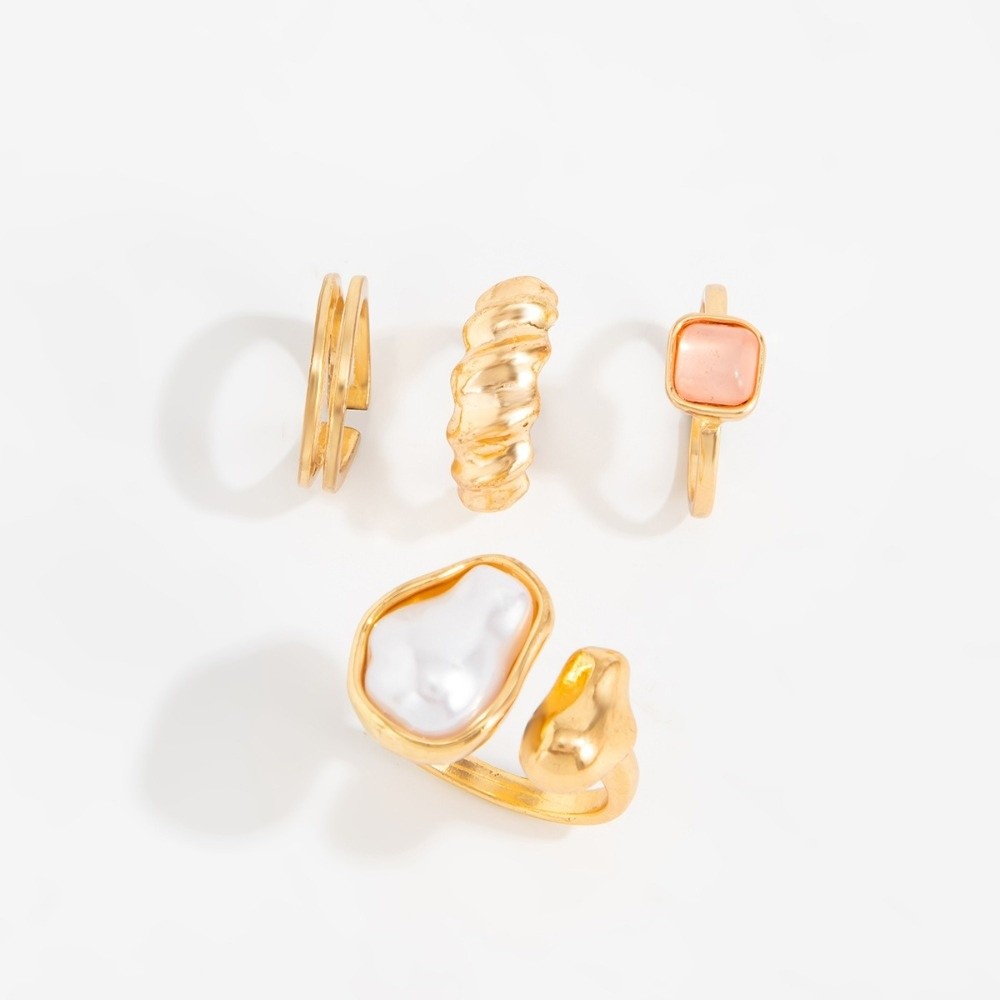 Body Jewelry Kit - 불규칙 진주 발가락 반지 세트, 금속