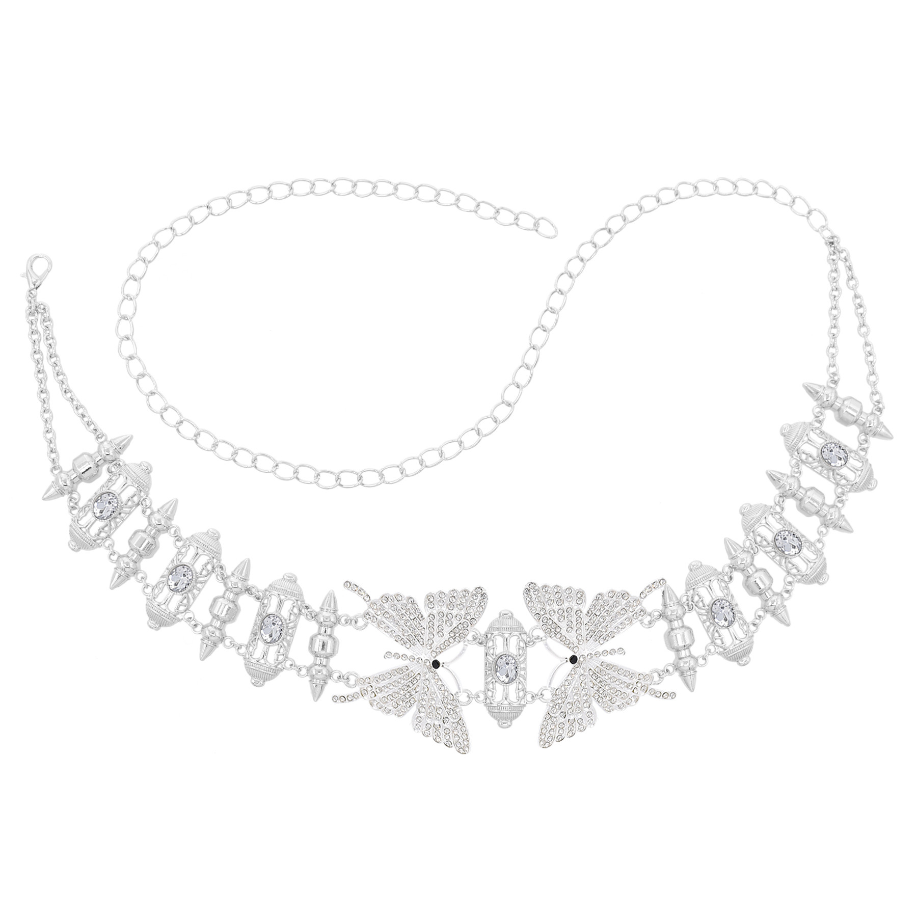 Body Jewelry Indian - 골드 실버 아크릴 라인스톤 크리스탈 나비