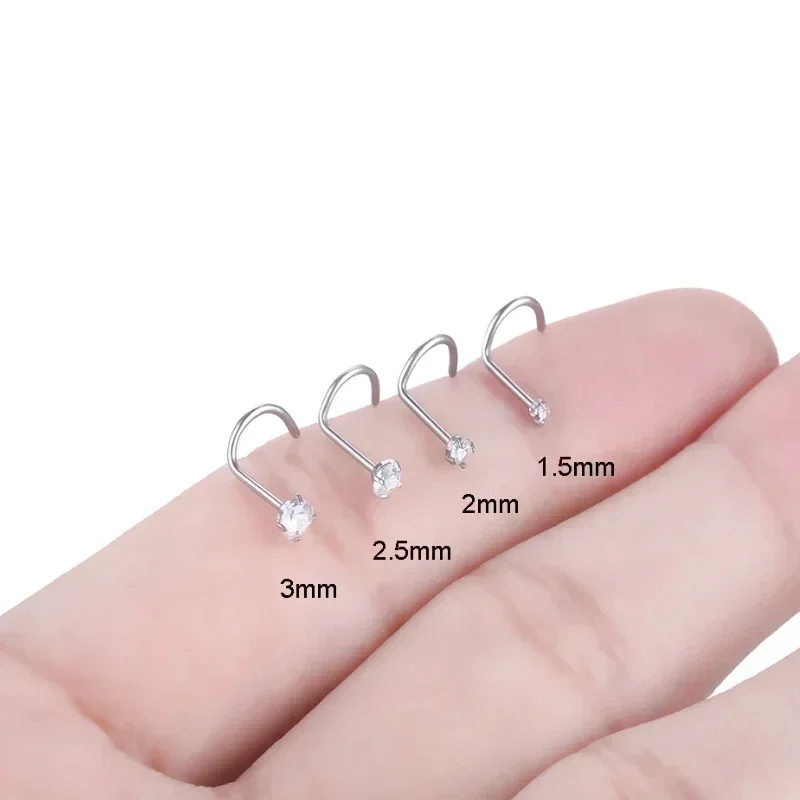 10pcs 티타늄 18G 20G 코 피어싱 CZ 크리스 - Zoor Body Jewelry 리뷰 및 가격
