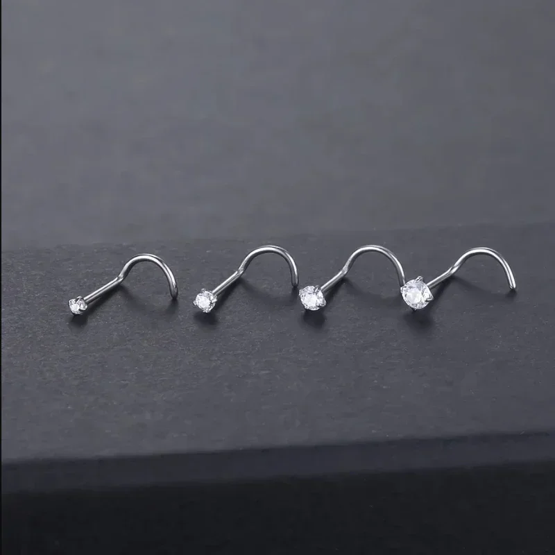10pcs 티타늄 18G 20G 코 피어싱 CZ 크리스 - Zoor Body Jewelry 리뷰 및 가격