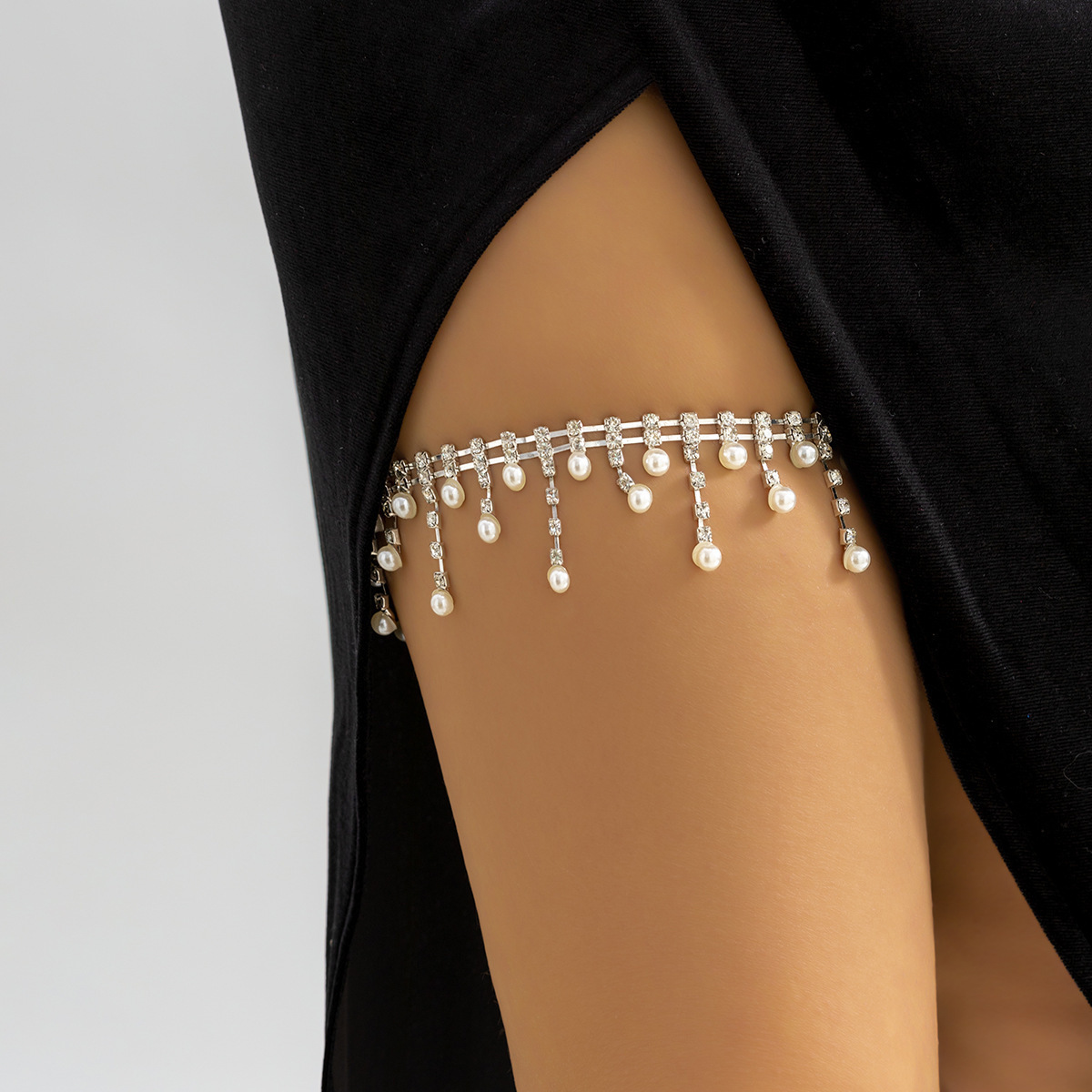 여성용 비즈 진주 다리 체인, 라인스톤 허벅지 체인,  - Body Jewelry Thigh Chain 리뷰 및 가격