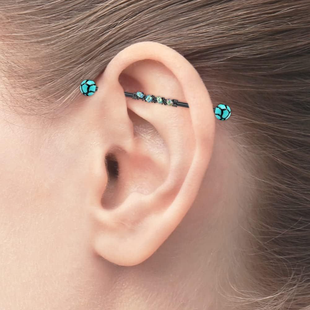 8개입 14G 스테인리스 스틸 산업용 바벨 귀걸이 연골 - Body Jewelry Industrial 리뷰 및 가격