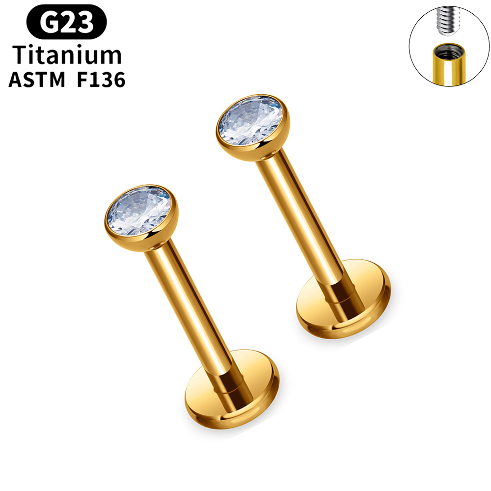 10/50개 ASTM F136 티타늄 라브렛 립 스터드 - Zoor Body Jewelry 리뷰 및 가격