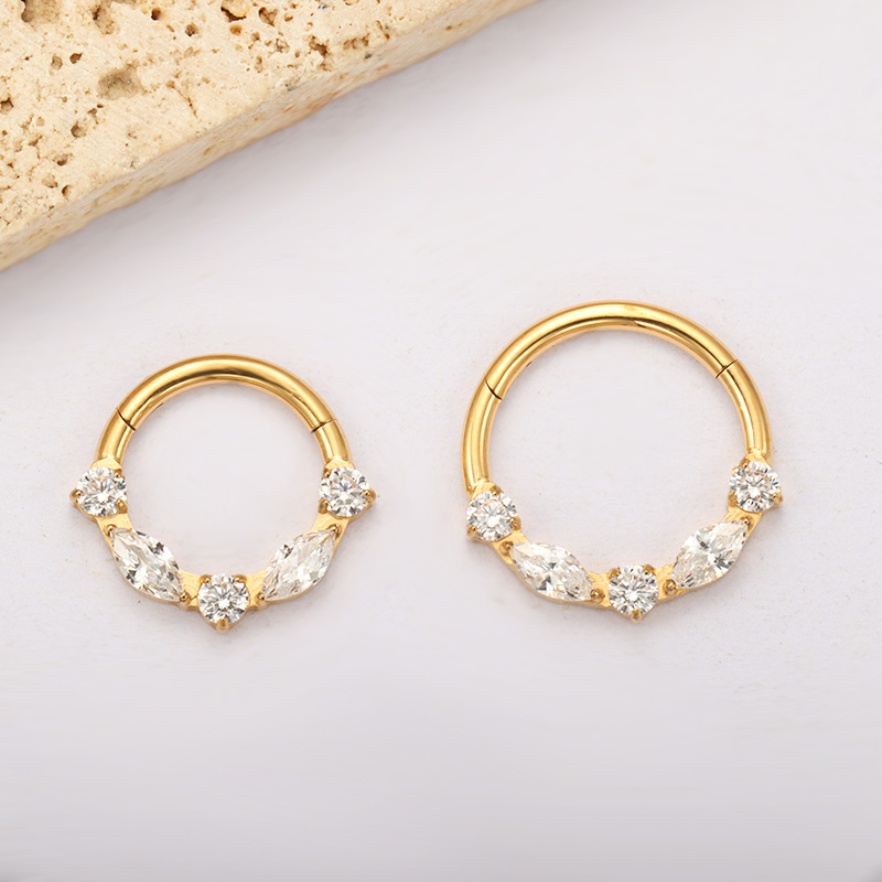 ASTM F136 티타늄 마퀴즈 큐빅 지르코니아 힌지드 - Zoor Body Jewelry 리뷰 및 가격
