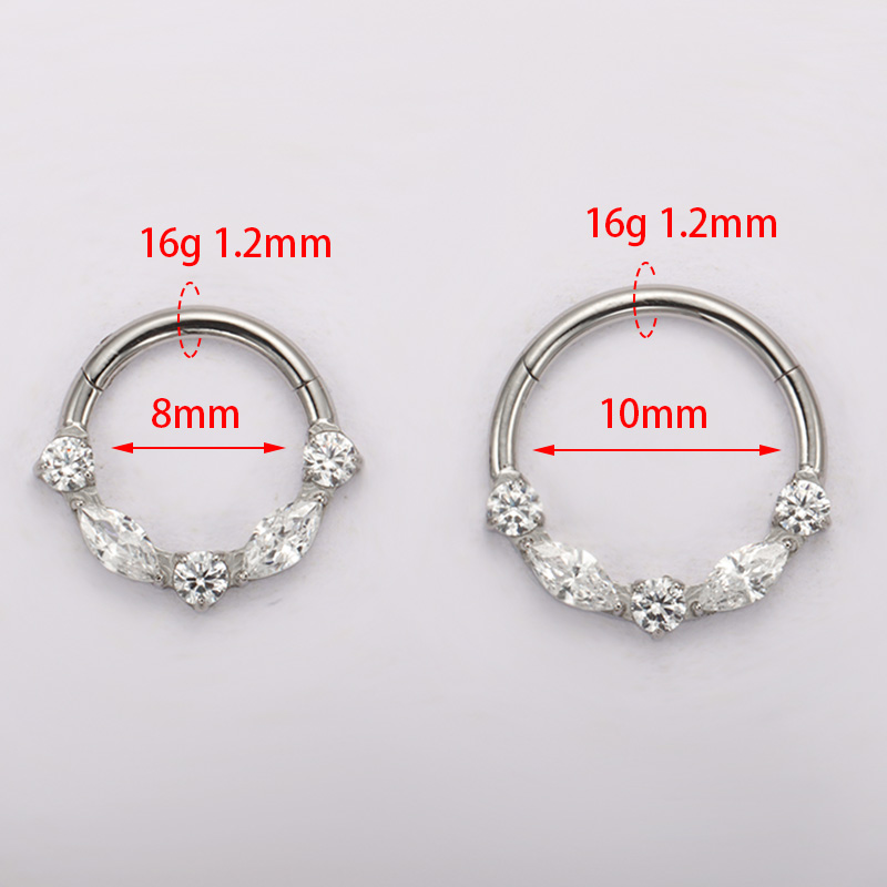ASTM F136 티타늄 마퀴즈 큐빅 지르코니아 힌지드 - Zoor Body Jewelry 리뷰 및 가격