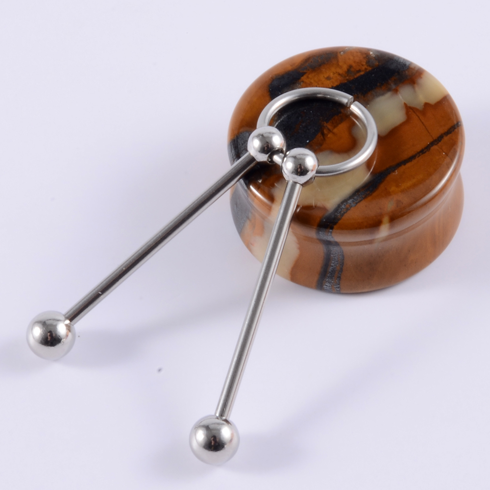 1Pcs 외과 강철 뱀 산업용 바벨 링 귀 젖꼭지 스트 - Body Jewelry Industrial 리뷰 및 가격