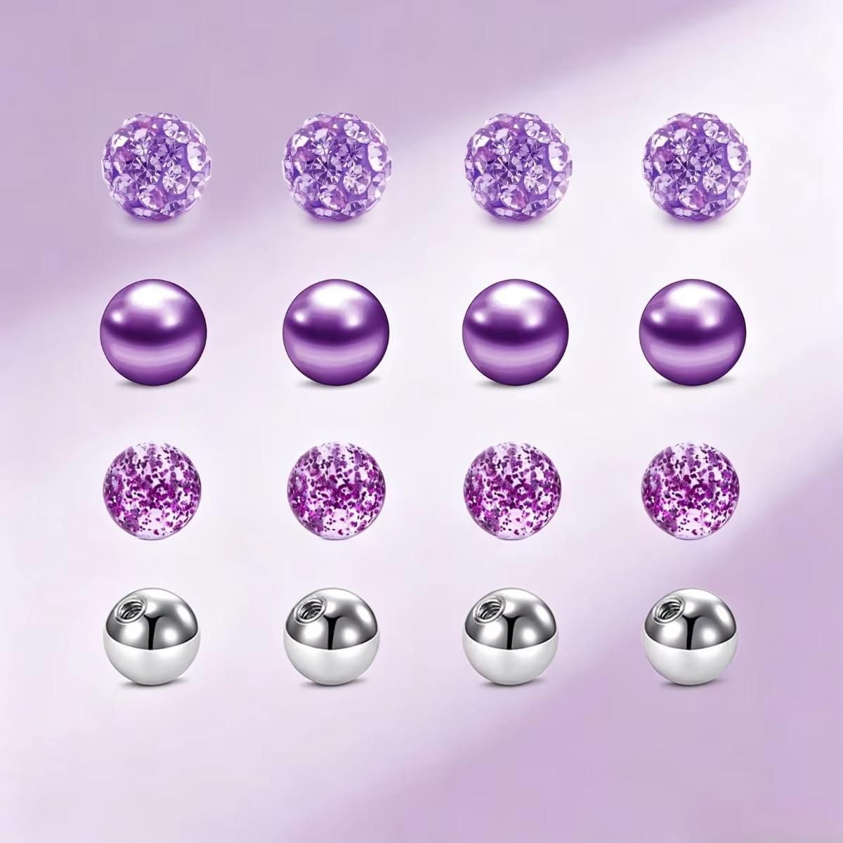 16개 혼합 색상 교체용 볼, 수술용 스틸 및 투명 아 - Body Jewelry Industrial 리뷰 및 가격
