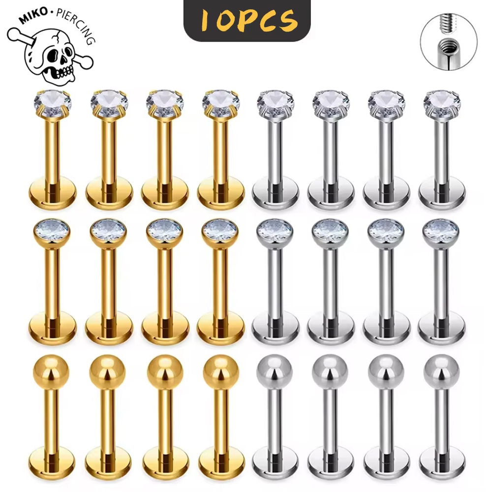 10개 ASTM F136 G23 티타늄 라브렛 귀/입술 - Zoor Body Jewelry 리뷰 및 가격