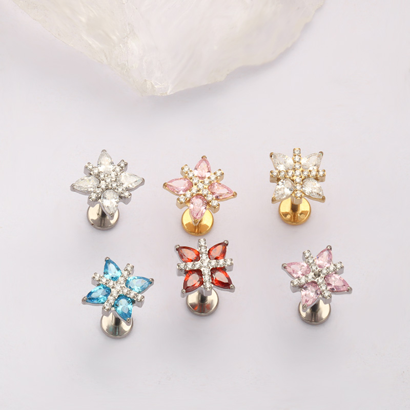 ASTM F136 티타늄 브릴리언트 스타 랩 피어싱 립 - Zoor Body Jewelry 리뷰 및 가격