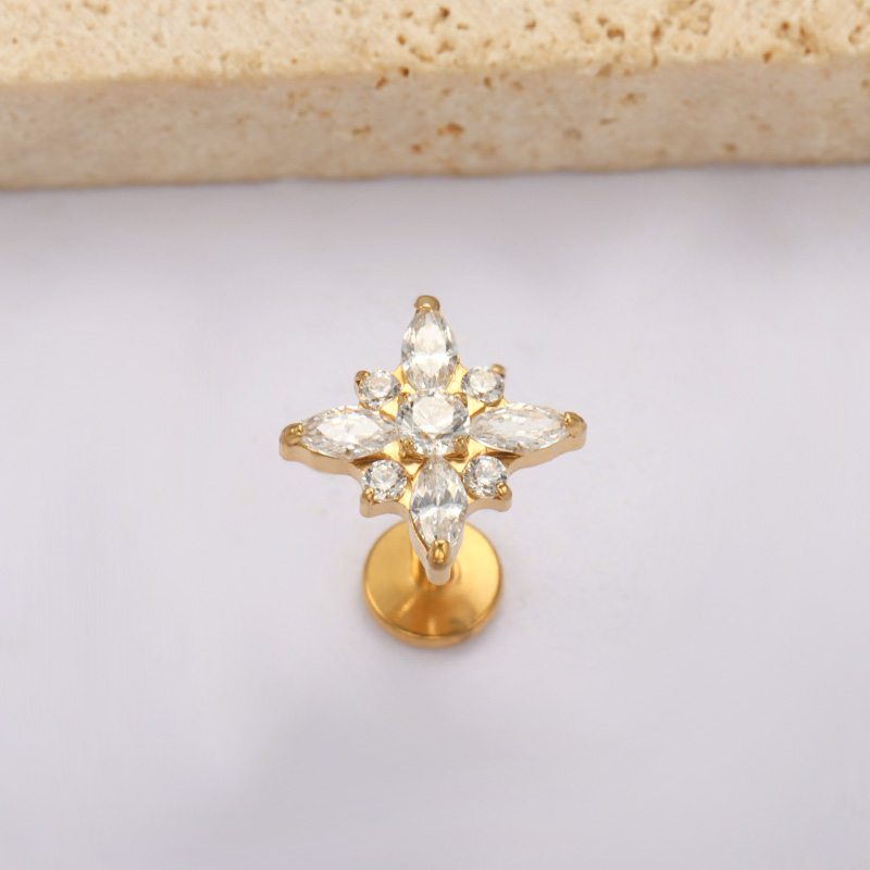 ASTM F136 티타늄 브릴리언트 스타 랩 피어싱 립 - Zoor Body Jewelry 리뷰 및 가격