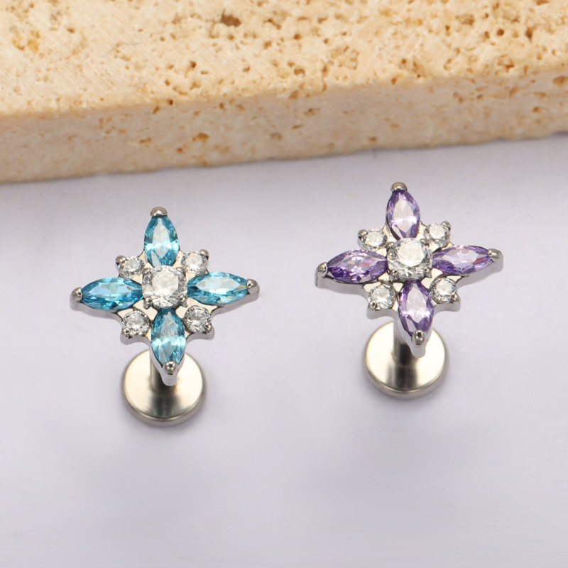 ASTM F136 티타늄 브릴리언트 스타 랩 피어싱 립 - Zoor Body Jewelry 리뷰 및 가격