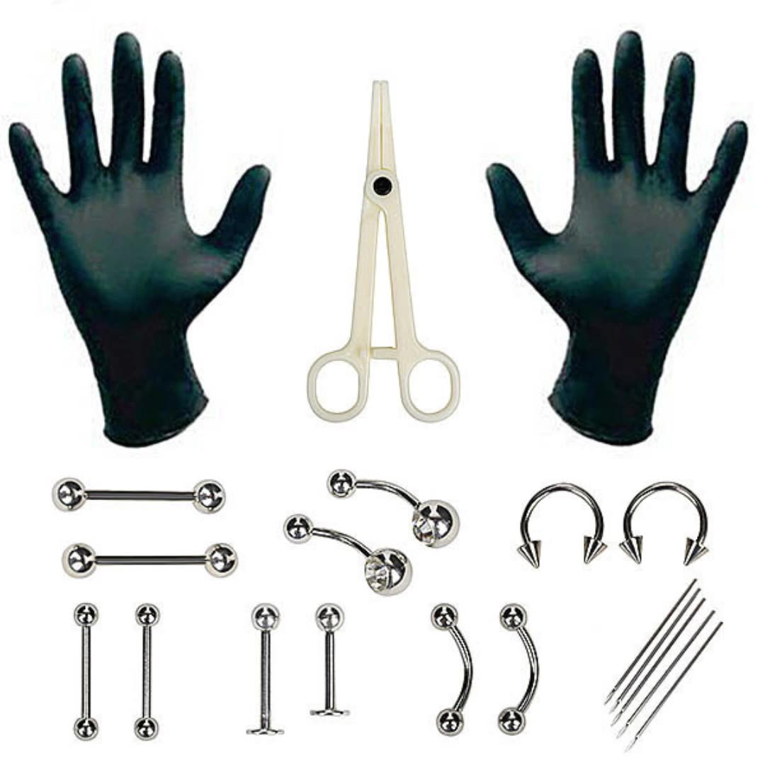1 세트 일회용 전문 바디 피어싱 도구 키트 피어싱 바 - Body Jewelry Kit 리뷰 및 가격