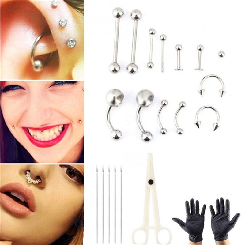 1 세트 일회용 전문 바디 피어싱 도구 키트 피어싱 바 - Body Jewelry Kit 리뷰 및 가격