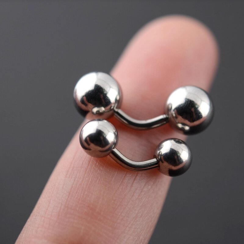 1피스 빅볼 316L 외부 나사형 벤트 커브드 바벨 V - Body Jewelry Vch 리뷰 및 가격