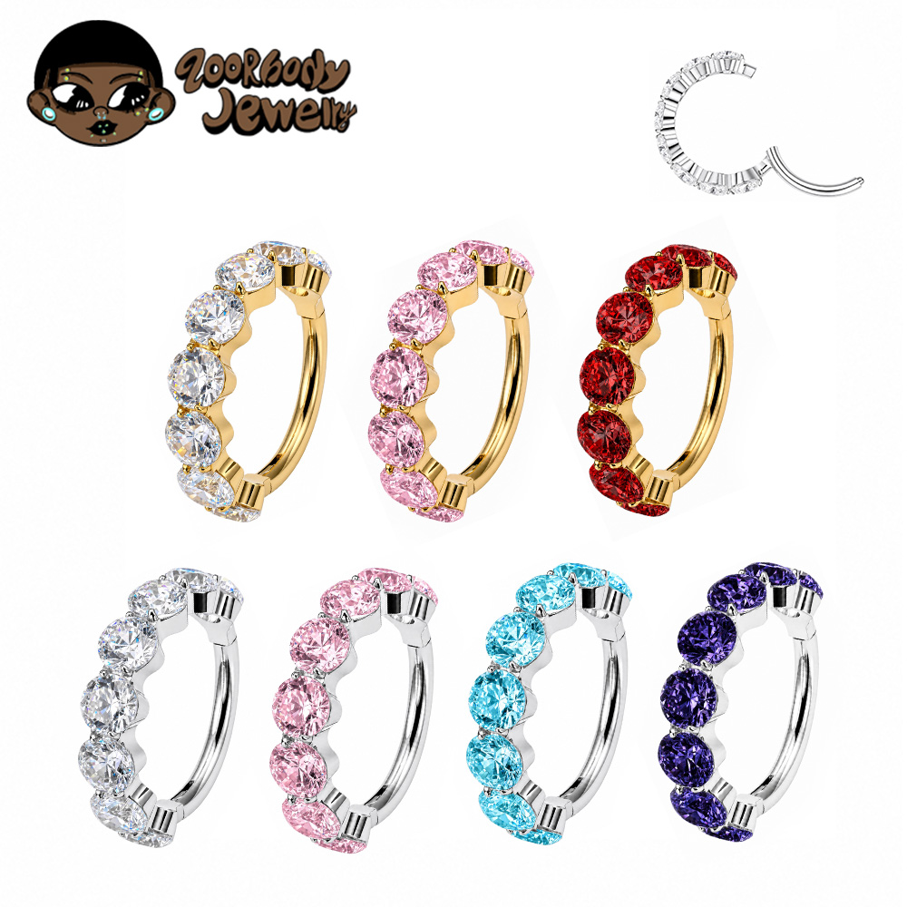 조르 F136 티타늄 럭셔리 지르콘 힌지 귀걸이 16g - Zoor Body Jewelry 리뷰 및 가격