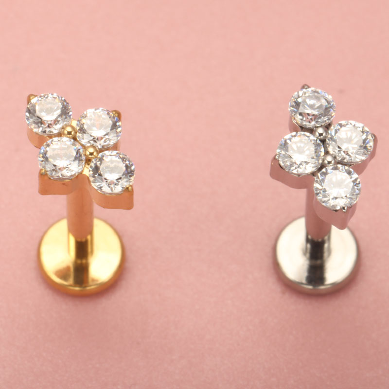 ASTM F136 티타늄 피어싱 16G CZ Labre - Zoor Body Jewelry 리뷰 및 가격