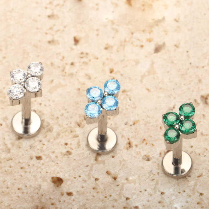 ASTM F136 티타늄 피어싱 16G CZ Labre - Zoor Body Jewelry 리뷰 및 가격