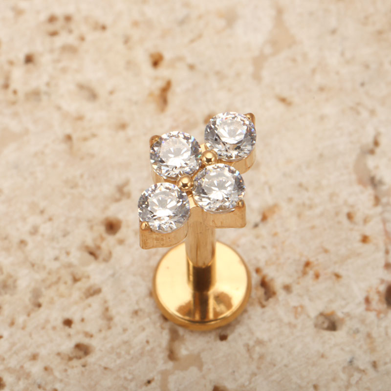 ASTM F136 티타늄 피어싱 16G CZ Labre - Zoor Body Jewelry 리뷰 및 가격
