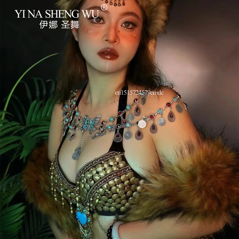 빈티지 합금 동전 긴 술 허리 체인 밸리 댄스 공연 액 - Body Jewelry Indian 리뷰 및 가격