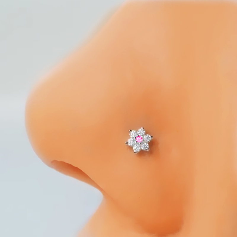 3PC 스테인레스 스틸 꽃 모양 코 피어싱 스터드 세트 - Body Jewelry Indian 리뷰 및 가격