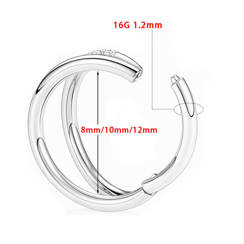 ASTM F136 티타늄 16G 문 코 링 후프 Sep - Zoor Body Jewelry 리뷰 및 가격