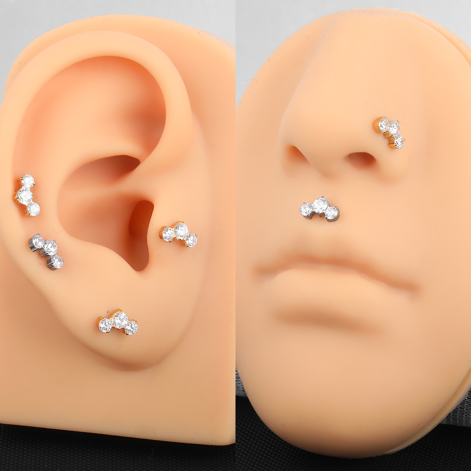 1/5PCS 티타늄 피어싱 CZ Labret 립 링 크 - Zoor Body Jewelry 리뷰 및 가격