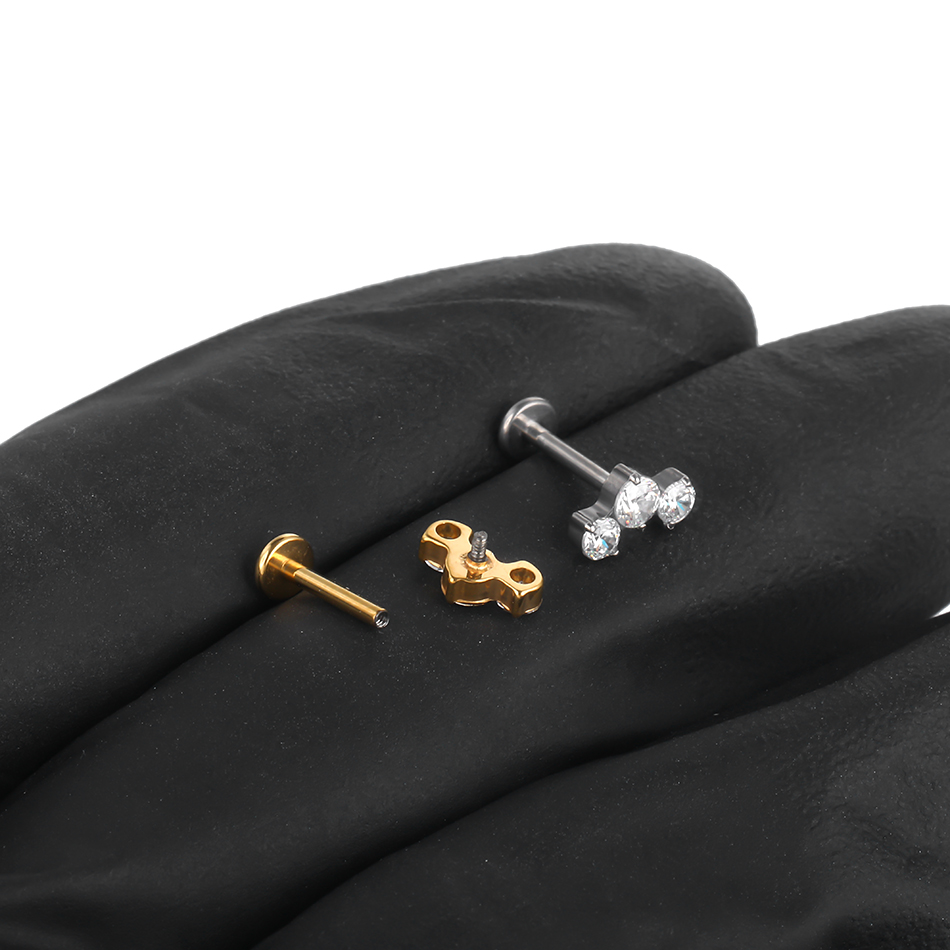 1/5PCS 티타늄 피어싱 CZ Labret 립 링 크 - Zoor Body Jewelry 리뷰 및 가격