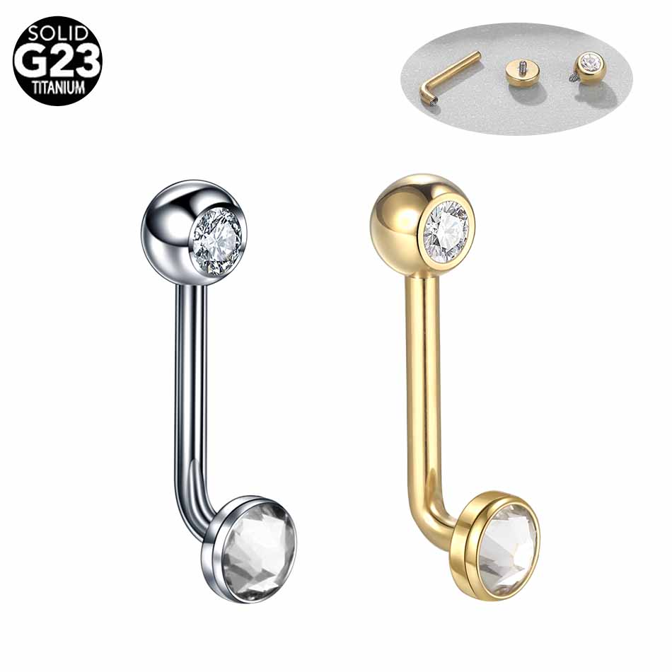 1PC G23 티타늄 크리스티나 수직 후드 피어싱 골드 - Body Jewelry Vch 리뷰 및 가격