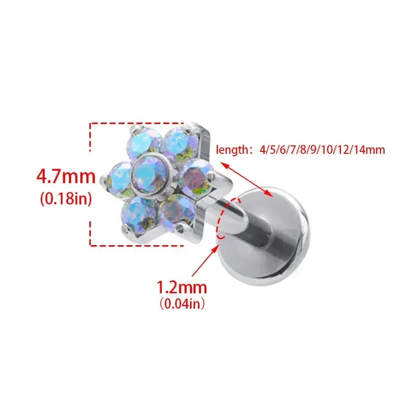 ASTM F136 티타늄 플라워 피어싱 16G 18G  - Zoor Body Jewelry 리뷰 및 가격