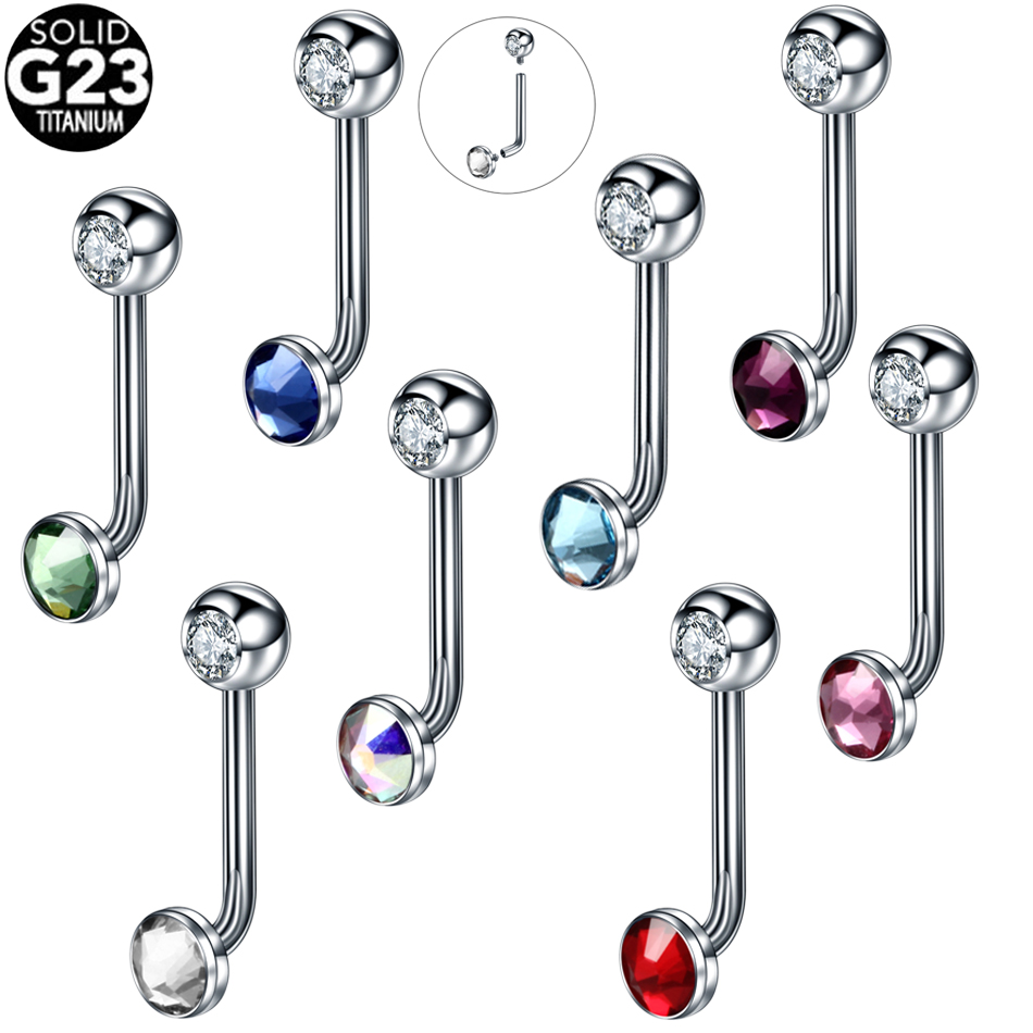 1PC G23 티타늄 크리스탈 크리스티나 수직 후드 피 - Body Jewelry Vch 리뷰 및 가격