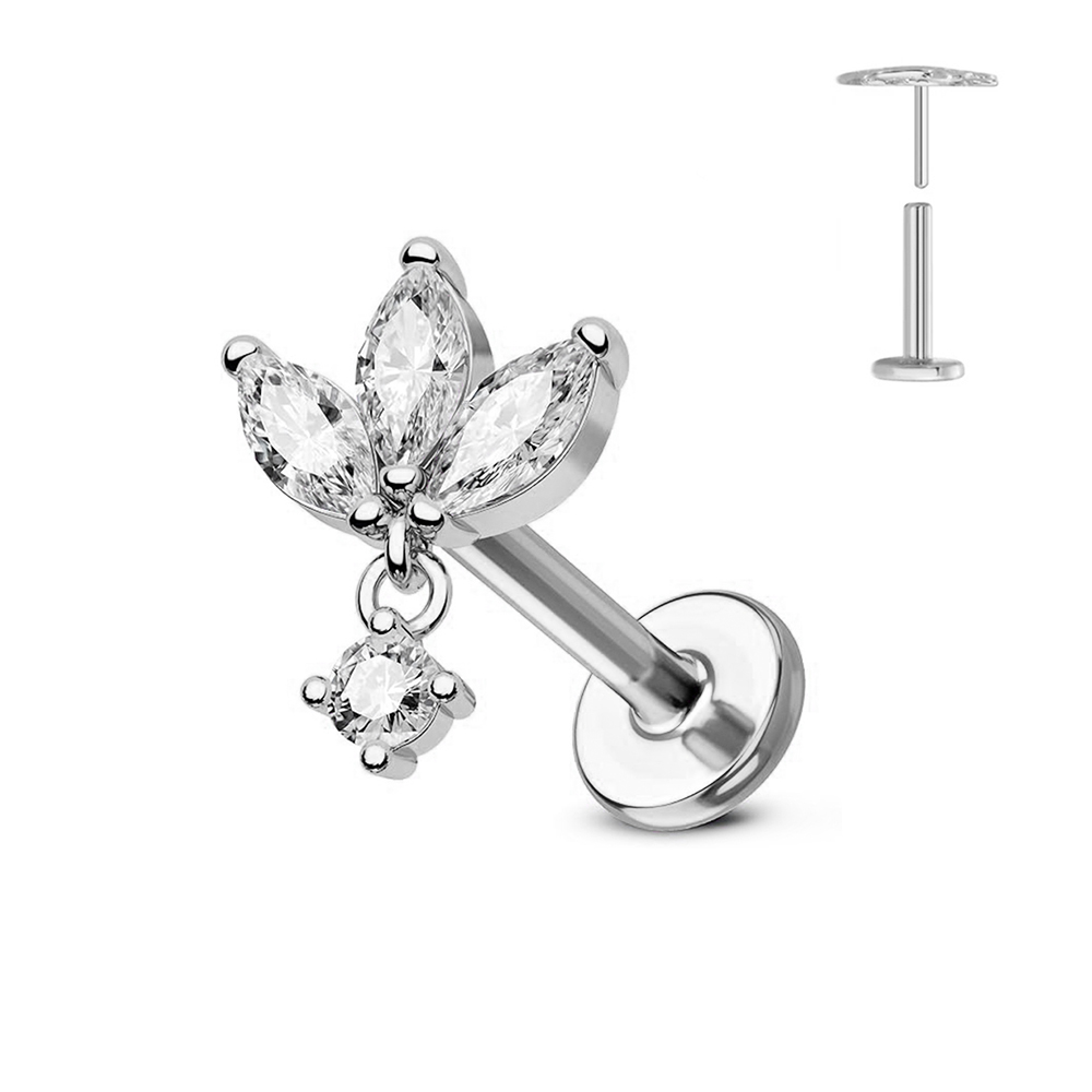 ASTM F136 G23 티타늄 꽃 나사없는 귀걸이 피 - Zoor Body Jewelry 리뷰 및 가격