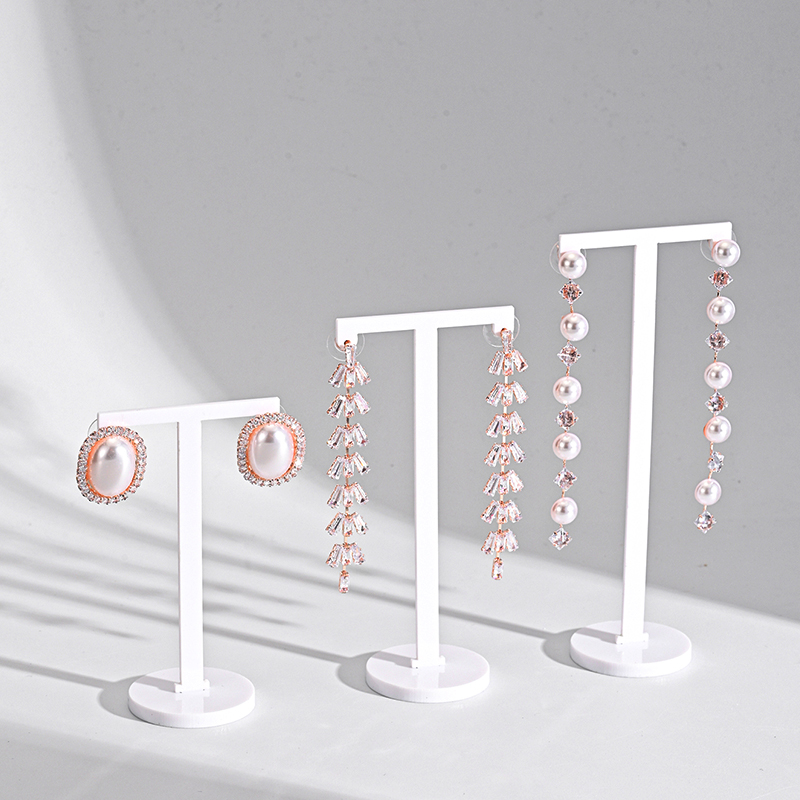 6pcs 아크릴 블랙/화이트 T 모양 귀걸이 디스플레이 - Body Jewelry Display 리뷰 및 가격