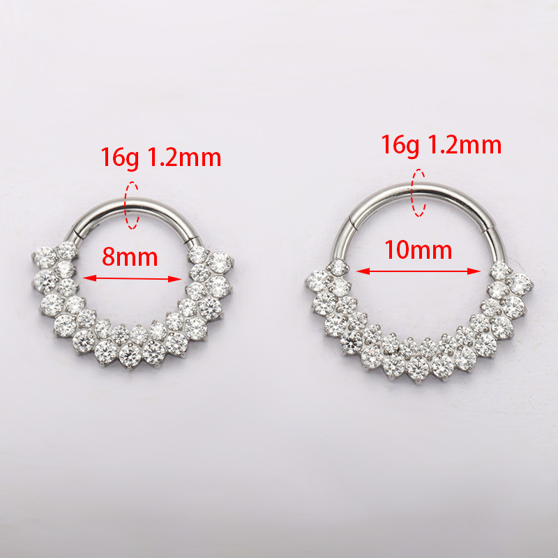 ASTM F136 티타늄 클리커 셉텀 코 피어싱 CZ  - Zoor Body Jewelry 리뷰 및 가격