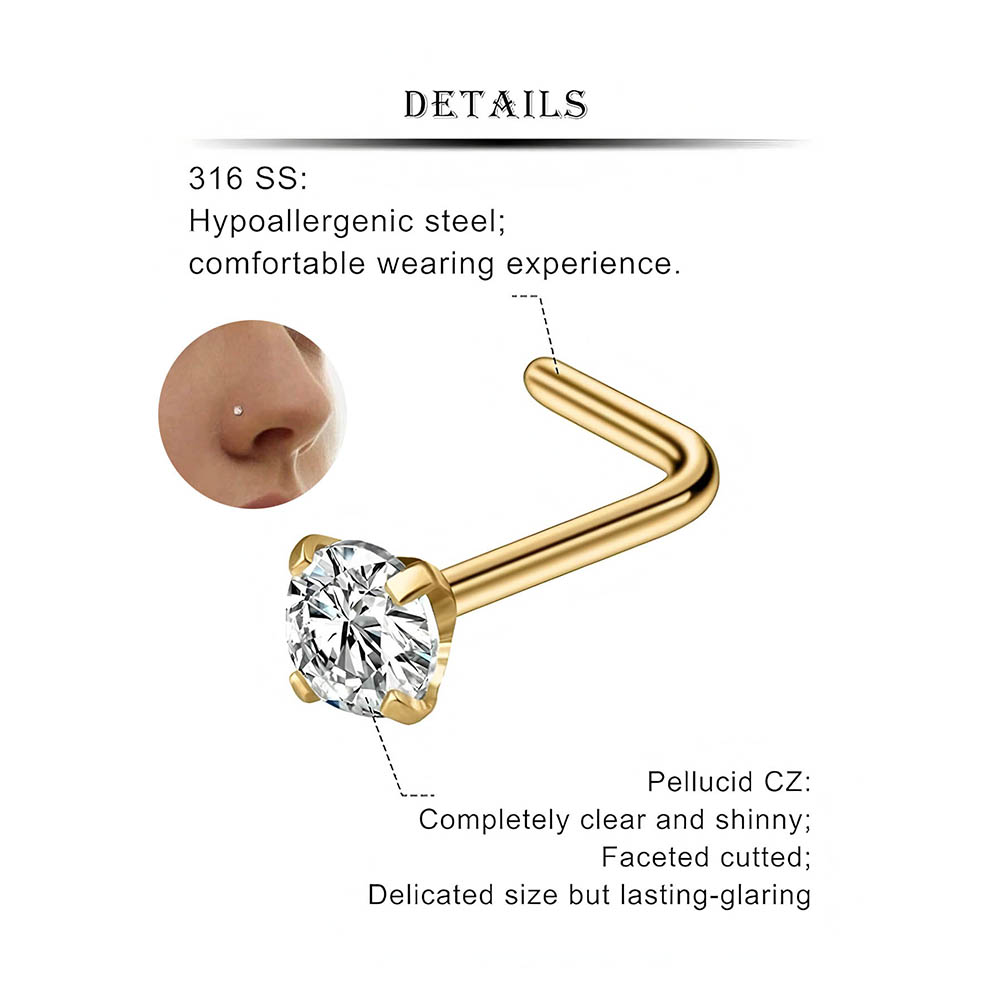 12피스 풀세트 316L 저자극성 L자형 코걸이 다양한 - Body Jewelry Kit 리뷰 및 가격