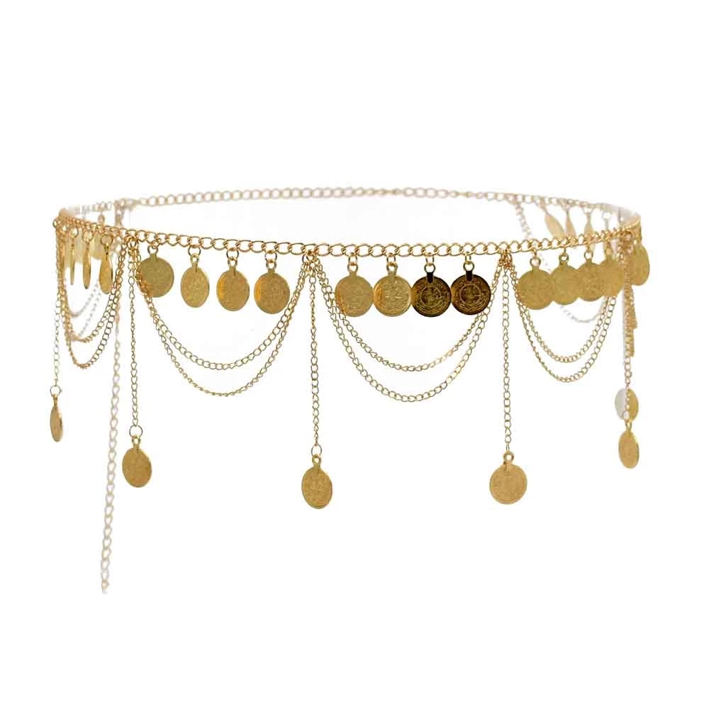 집시 부족 빈티지 골드 컬러 금속 동전 술 허리 배꼽  - Body Jewelry Indian 리뷰 및 가격