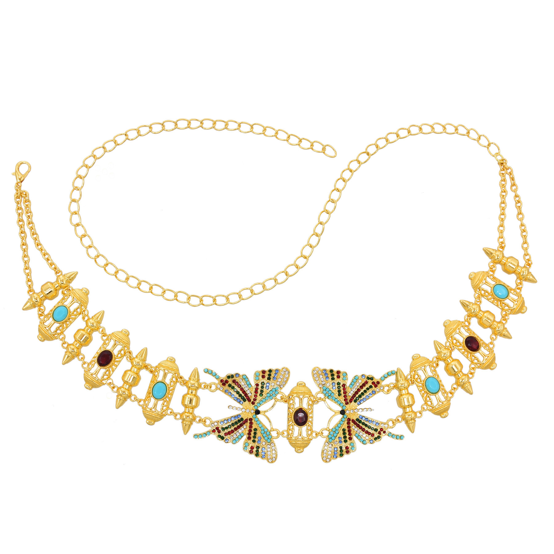 골드 실버 아크릴 라인스톤 크리스탈 나비 허리 밸리 체 - Body Jewelry Indian 리뷰 및 가격